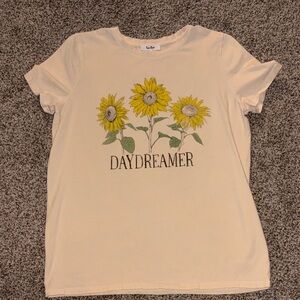 Tres Bien Beige Sunflower Graphic Tee